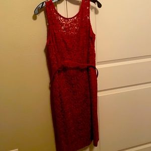 White House /Black Market Red lace sleeveless.